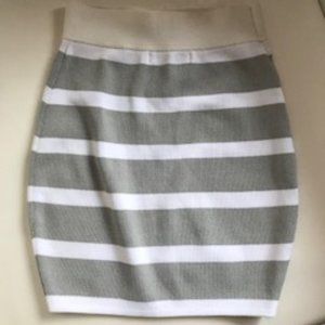 Blonde Striped Mini Skirt